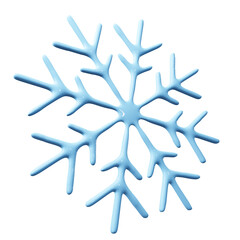 3d snowflake png image. Light blue