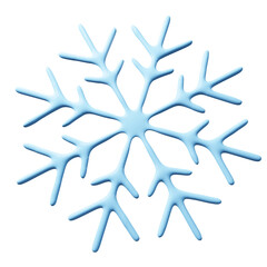 3d glossy light blue snowflake png design. Light blue