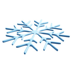 Snowflake 3d render png design. Frozen element