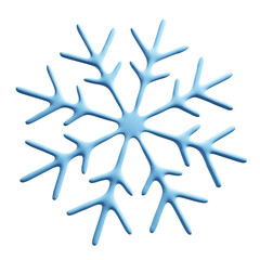3d snowflake png image in light blue color