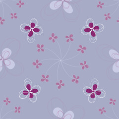 Vector lavender Flower Ornament seamless pattern background.
