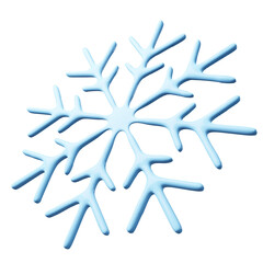 Snowflake 3d png winter design. Ice frozen shape for winter backgrounds. Ice element