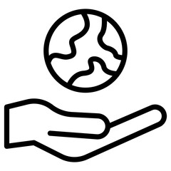 hand globe icon