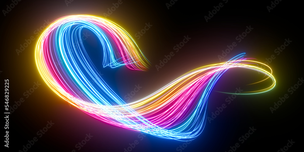 Aufkleber beautiful abstract lines on a black background. modern technological background. futuristic design. 
