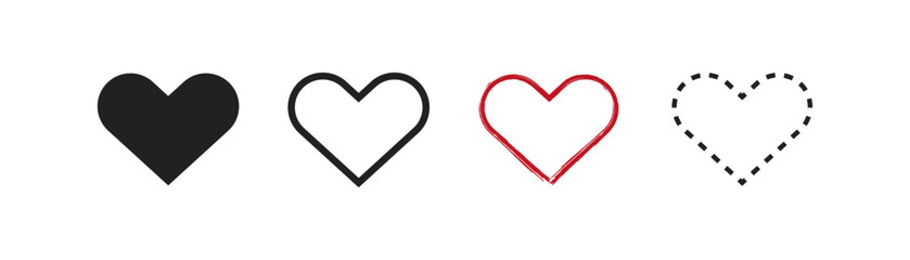 Heart vector icon . Shape heart .Vector linear icon set. Flat heart. Happy valentines day 10 eps