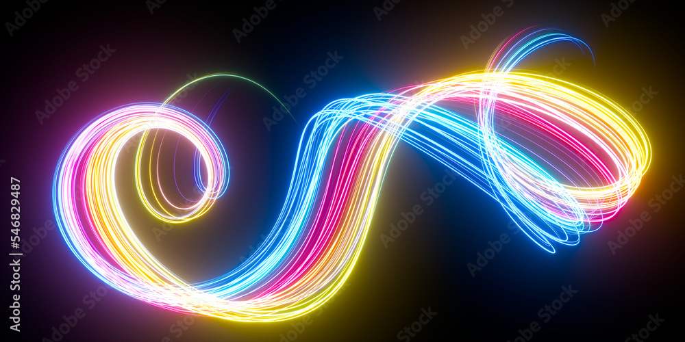 Aufkleber beautiful abstract lines on a black background. modern technological background. futuristic design. 