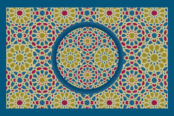 Fototapeta premium Set of ornamental islamic arabesque Background. Arabic traditional architecture Geometric Pattern. Set of decorative vector panels or screens for laser cutting. 