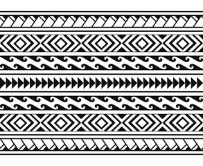 Polynesian Maori tribal seamless hawaii pattern. Background for fabric, wallpaper, card template, wrapping paper, decoration, carpet, textile, cover. ethnic tattoo style pattern