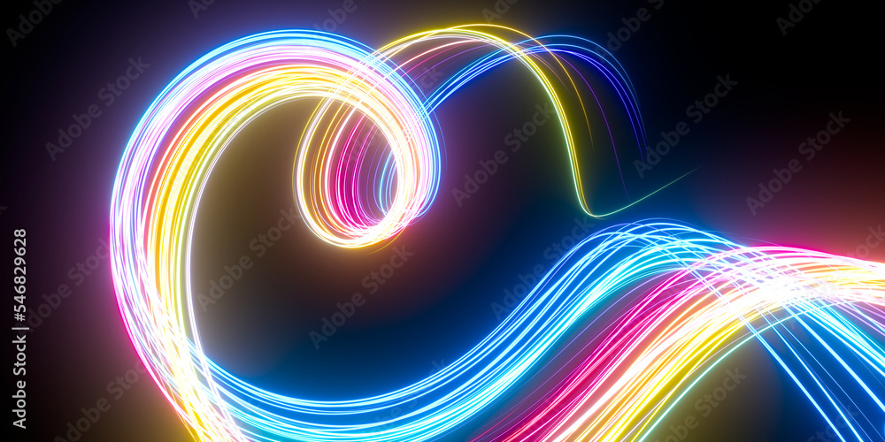 Aufkleber beautiful abstract lines on a black background. modern technological background. futuristic design. 
