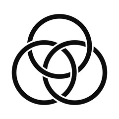 Trinity concept logo icon - Borromean rings sign isolated