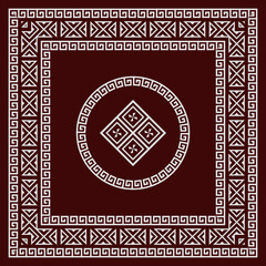 Scarf bandana pattern. Polynesian Maori style tribal design for woman hijab, boho carpet, bandana, neckwear, batik, rug, shawl, pillow case. square pattern design style