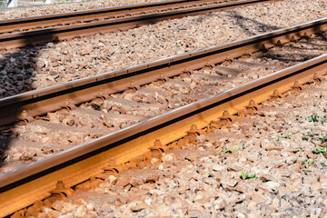 Naklejka premium Private railway tracks in Tokyo