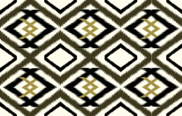 Abstract ikat ethnic art pattern. Oriental African American Mexican Aztec motif textile and bohemian pattern vector styling. designed for background, wallpaper, print, sarong textile . ikat pattern. 