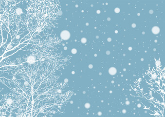 Bonjour hiver fond de conception. Chute de neige. Illustration vectorielle. © Helios