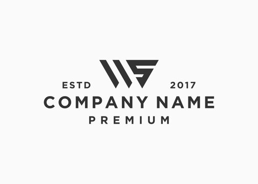 letter ws or sw logo design vector illustration template