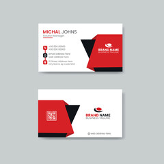 Professional brand business card template design double sided Rad color