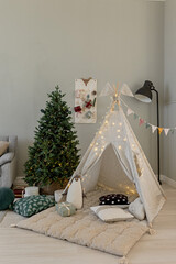 Children's room with wigwam. New Year's children's interior © Антон Романюк