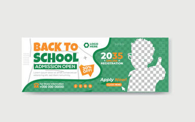 Back to school facebook timeline cover and web banner template