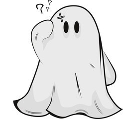 a confused halloween ghost
