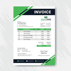 Abstract geometric business invoice template