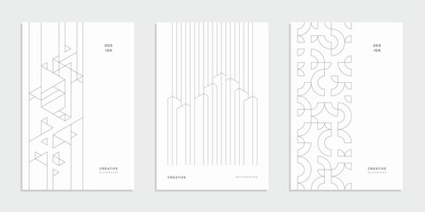Abstract geometric technological company brochure. Vector business flyer.