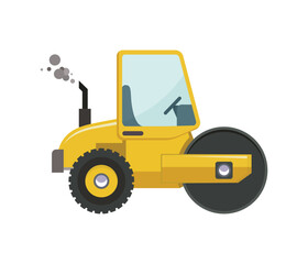 tractor truck construction machine vehicle equipment machinery bulldozer vector illustration industry industrial forklift wheel road excavator car trans