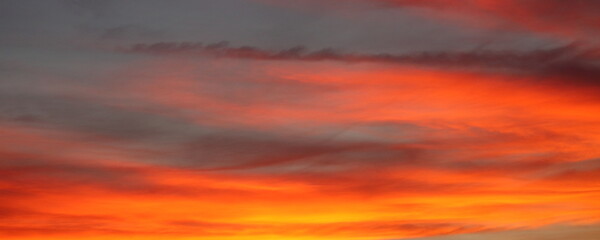 orange sunset in the clouds