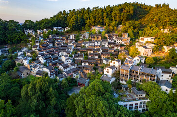 Obraz premium Aerial view of Huangling Scenic area in Wuyuan, Jiangxi province