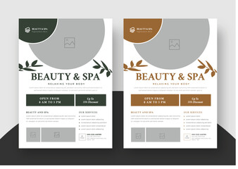 Beauty and Spa Flyer Layout, Salon Beauty Spa, Spa Flyer Design, Massage Flyer
