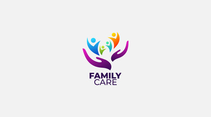 Fototapeta premium Family Care Logo Design Template