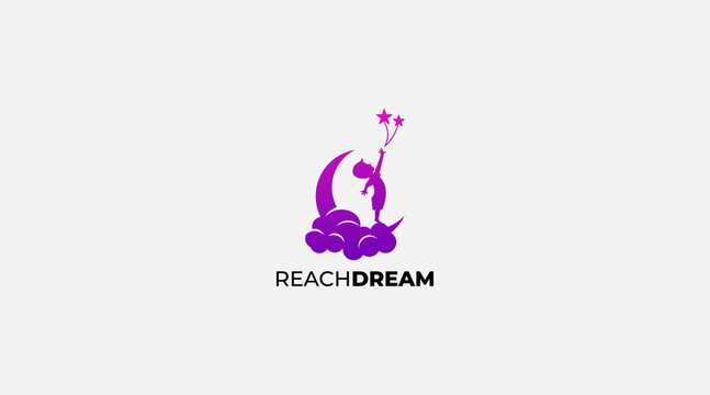 Catching the stars Child Dream logo design
