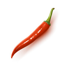 Realistic Red hot natural chili pepper, isolated image with shadow illustration