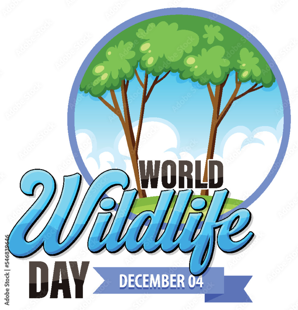 Wall mural World wildlife conservation day banner design