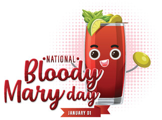 Happy national bloody mary day icon - Powered by Adobe