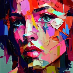Artistic Colorful Girl Face Woman Portrait. Time of the Girl. Character Design Concept Art. Book Illustration. Video Game Characters. Serious Digital Painting. CG Artwork Background
- 546839865
