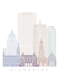Obraz premium MILWAUKEE SKYLINE POSTER PASTEL