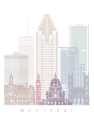 Fototapeta premium MONTREAL SKYLINE POSTER PASTEL