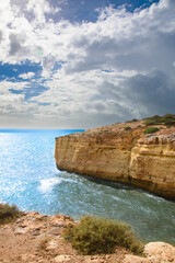 Impressive cliffs at the Benagil Caves site in southern Portugal