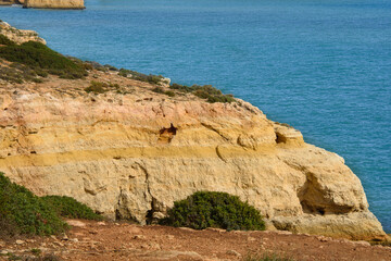 Fototapeta premium Impressive cliffs at the Benagil Caves site in southern Portugal