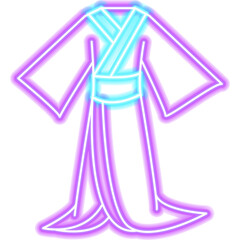 Kimono Neon Sign. Illustration of Japan Promotion.