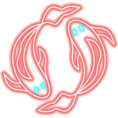 Koi Fish Neon Sign. Illustration of Japan Carp Promotion.
