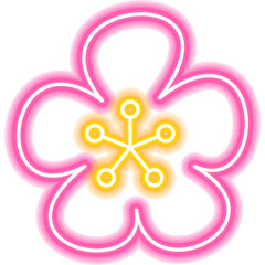 Sakura Flower Neon Sign. Illustration of Japan Promotion.