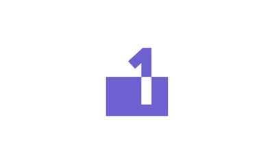 1 Number Purple Fresh Minimal Logo