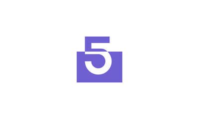 5 Number Purple Fresh Minimal Logo