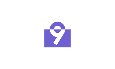 9 Number Purple Fresh Minimal Logo