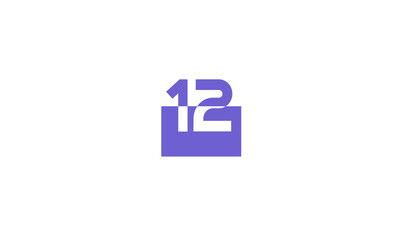 12 Number Purple Fresh Minimal Logo