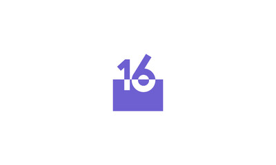 16 Number Purple Fresh Minimal Logo