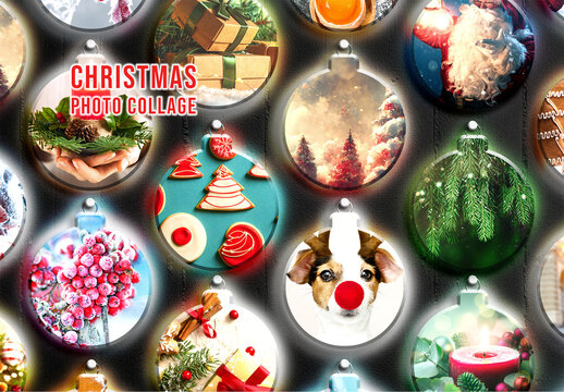 Christmas Photo Collage Mockup