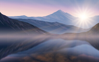 sunrise over mountains