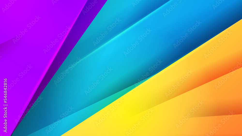 Poster abstract colourful background with paper cut style and orange blue purple color gradient combination